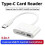 Type-C 3-in-1 kaartlezer OTG-adapter SD TF U-schijf wit 3