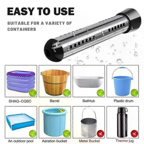 Chauffe-eau électrique à immersion de 3000 W pour piscine et baignoire, chauffe-eau rapide 2