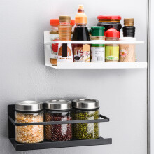 Estante magnético para especias de refrigerador SUSUchens, resistente al óxido y la corrosión, con gran capacidad de carga. Color negro.