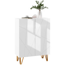 Narrow Shoe Cabinet – 15-20 Pairs, White, Soft-Close