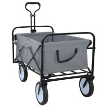 vidaXL Folding Hand Trolley Manual Grey 94 x 53 x 99 cm Oxford Cloth