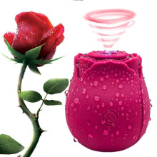 Mini masażer Rose dla kobiet, 10 trybów, wodoodporność IPX6, dyskretny kształt róży, łagodzący stres