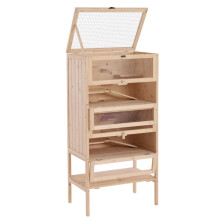 Wooden 4-Layer Hamster Cage with Storage Shelf