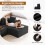 Corduroy Right L-Shaped Modular Sofa With Cup Holder, Black 3