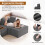 Corduroy Right L-Shaped Modular Sofa With Cup Holder, Grey 3