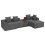 Corduroy Right L-Shaped Modular Sofa With Cup Holder, Grey 10