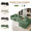 Corduroy Right L-Shaped Modular Sofa With Cup Holder, Green 8