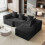 Corduroy Right L-Shaped Modular Sofa Black 9
