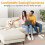 Convertible Sectional Couch Chenille 4 Seater L-Shaped Sofa Set Beige 4