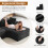 Corduroy Right L-Shaped Modular Sofa Black 3
