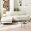 Convertible Sectional Couch Chenille 4 Seater L-Shaped Sofa Set Beige 8