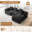 Corduroy Right L-Shaped Modular Sofa Black 4