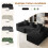Corduroy Right L-Shaped Modular Sofa Black 8