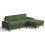 Convertible Sectional Couch Chenille 4 Seater L-Shaped Sofa Set Green 9
