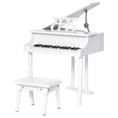 Homcom Piano de Cola Infantil Blanco 52 x 50 x 49 cm