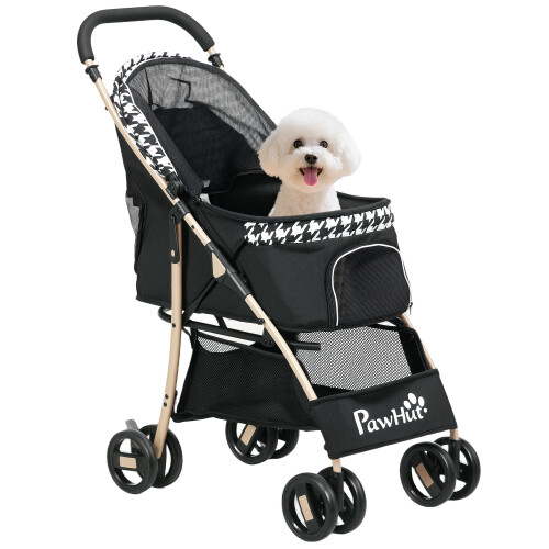 PawHut Carrito para Perro Negro 80 x 44.5 x 97 cm
