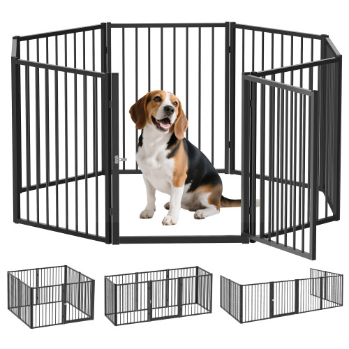 PawHut Parque para Perro Negro 240 x 120 x 76 cm