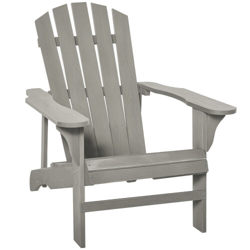 Outsunny Silla Adirondack Gris 78 x 89 x 88 cm