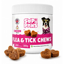 Flea & Tick Chews for Dogs 200 Chews Natural Dog Flea and Tick Chewables Support Healthy Skin & Coat Puppy Multivitamins Oral Flea Supplement for All