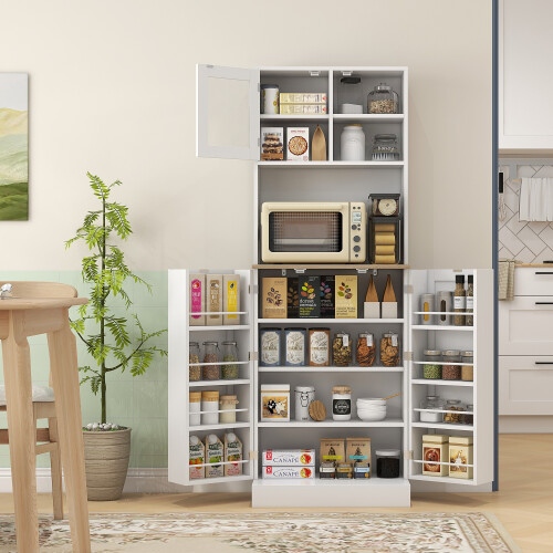 Homcom Alacena de Cocina Blanco 60 x 35 x 169 cm 1