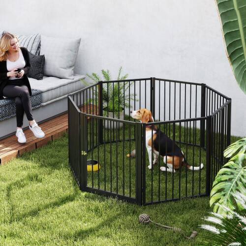 PawHut Parque para Perro Negro 240 x 120 x 76 cm 1