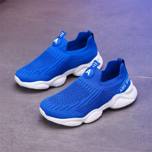 (Blue, 30) New Children Casual Shoes Breathable Knit Sneakers for Kids Slip Ons Running Shoes Boys Lightweight Comfortable Walking