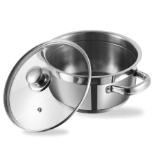 Vinod Cookware Induction Friendly Two Tone Saucepot Set 2-Pieces 26Cm 7.2 Litre With Glass Lid