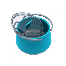 Fällbar Kastrull, Camp Cookware Silikon Fällbar Kastrull Vattenkokare Med Lock (Blå)