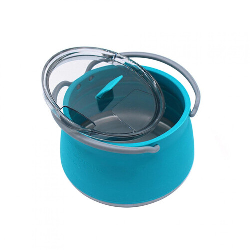 Fällbar Kastrull, Camp Cookware Silikon Fällbar Kastrull Vattenkokare Med Lock (Blå)