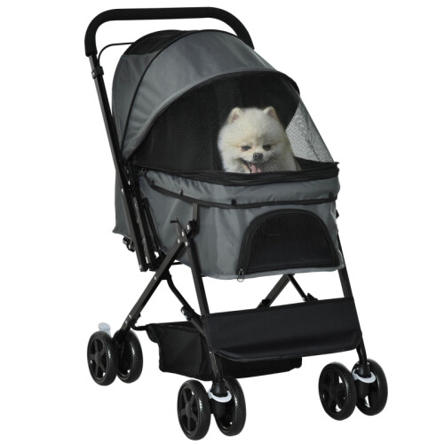 Foldable Pet Stroller with Reversible Handle