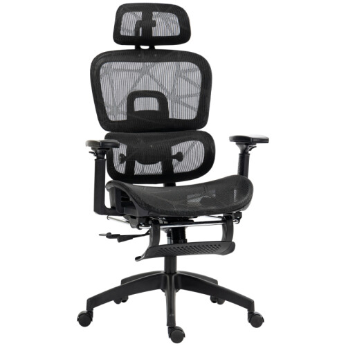 (Black, Mesh) Multi-Adjustable Mesh Office Chair - Black