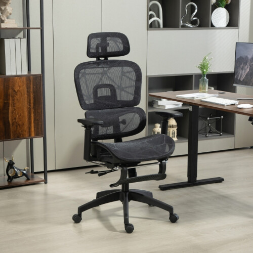 (Black, Mesh) Multi-Adjustable Mesh Office Chair - Black 1