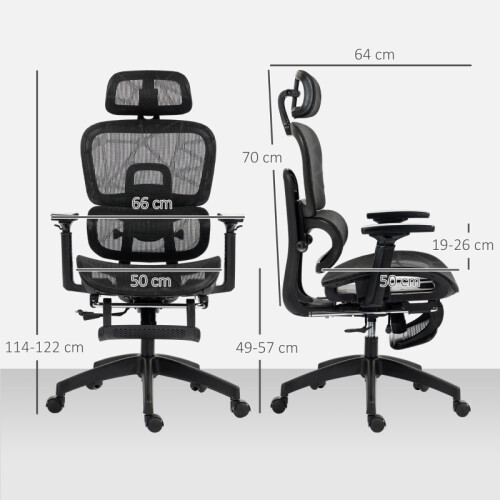 (Black, Mesh) Multi-Adjustable Mesh Office Chair - Black 2
