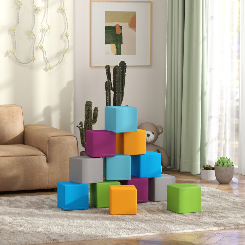 Homcom (Grey) HOMCOM 12 PCs Soft Play Blocks Soft Foam Toy 1