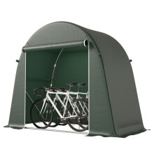 8 x 4 ft Garden Storage Tent, Waterproof Bike Tent with Roll-up Zipper Door and Galvanised Metal Frame, Green