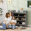 Toy Storage Unit with 8 Removable Bins, Storage Shelves, Cabinet, Grey 3