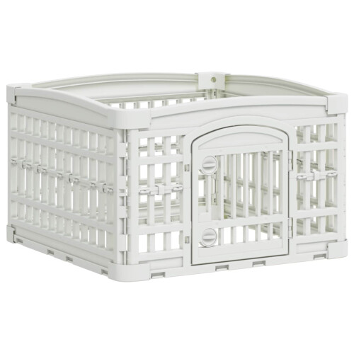 VidaXL vidaXL 4 Panel Dog Playpen White 63 x 63 x 40 cm Plastic 1