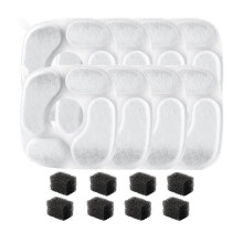 Voorfiltersponzen voor Kattenfonteinen, voor 95oz/2,8L Automatische Waterfonteinen, 8 Stuks + 8 Stuks