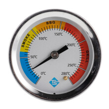 Bimetall-Ofen- und Grillthermometer – Edelstahl, analoges Zifferblatt, mechanisches Messgerät ohne Strom für BBQ und Smoker