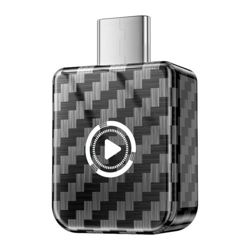 Smart Carplay Android Auto Wireless Adapter - Kohlefaser-Design, USB-C Plug & Play