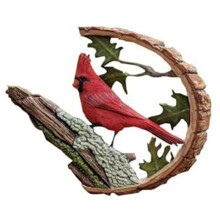 Estatua de Cardenal Vibrante, Decoración de Pájaro Hecha A Mano, Pájaro Pequeño Pisando una Rama, Adornos, Regalo para Amantes de las Aves