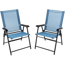 Sillas de jardín - HELLOSHOP26 - 65x60x93 cm - Plegables - Lote de 2 - Anticorrosión