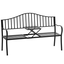 Metal Bench W/Table, 160Lx53Wx95H cm