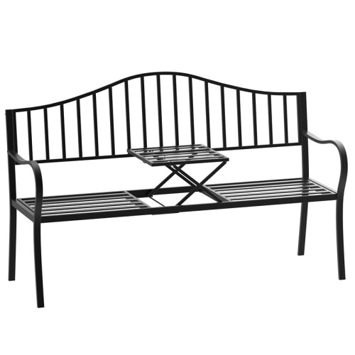 Metal Bench W/Table,  160Lx53Wx95H cm