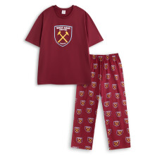 (Large) West Ham United Short Sleeve Long Leg Pyjama Set (Unisex Red)
