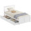 Wooden Single Bed Frame, with Drawers - White 1