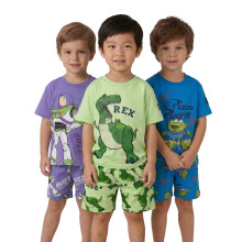 (6-7 Years) Disney Toy Story Multi-Pack of 3 Short Sleeve Short Leg Pyjama Set (Boys Multicoloured)