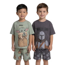 (7-8 Years) Star Wars The Mandalorian Multi-Pack of 2 Short Sleeve Short Leg Pyjama Set (Boys Multicoloured)