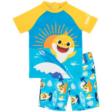 (18-24 Months) Baby Shark 2 Piece Swim Set (Boys Pink)