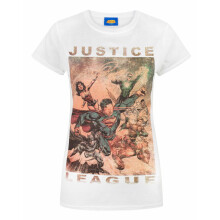 (Large) DC Comics Short Sleeved T-Shirt (Womens White)